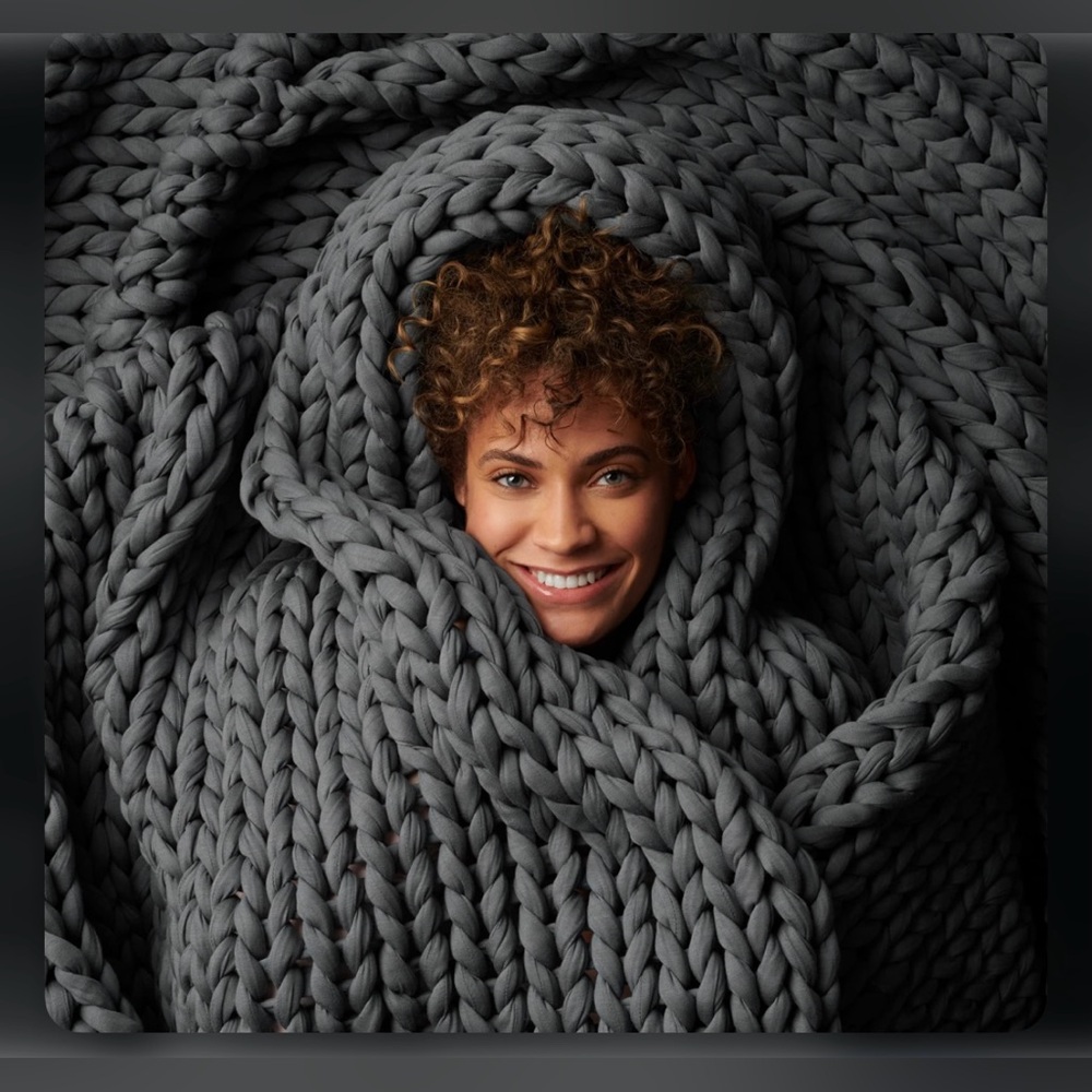 BEARABY Organic Cotton Napper Weighted Knit Blanket NEW